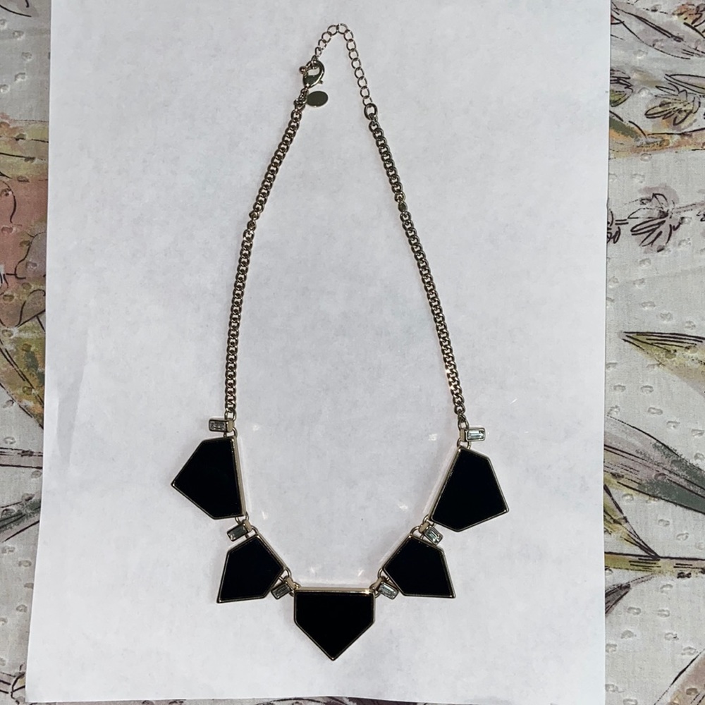 Gold & black statement necklace (no tarnish)
